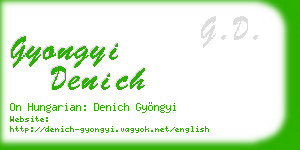 gyongyi denich business card